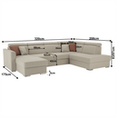 Luxus kivitelű ülőgarnitúra, bézs/téglavörös, jobbos, MARIETA U