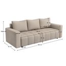 Kihúzható kanapé, szürkésbézs, MARIK