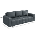 Kihúzható kanapé, szürke, MARIK