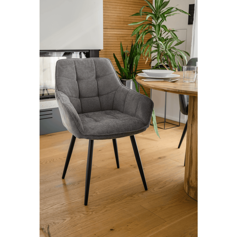 Design fotel, szürke/fekete, MARKEN