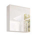 Tükrösszekrény, fehér/ fehér extra magas  HG fény, MASON WH14