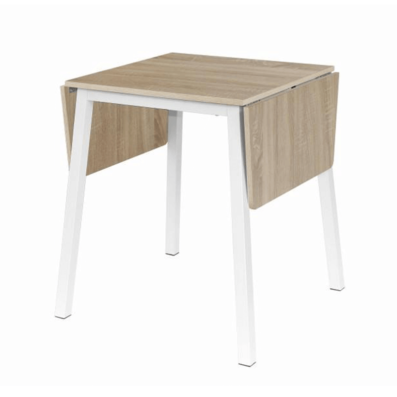 Étkezőszék, MDF fóliázott/fém, tölgy sonoma/fehér, 60-120x60 cm, MAURO