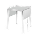 Étkezőasztal, MDF fóliázott/fém, fehér, 60-120x60 cm, MAURO