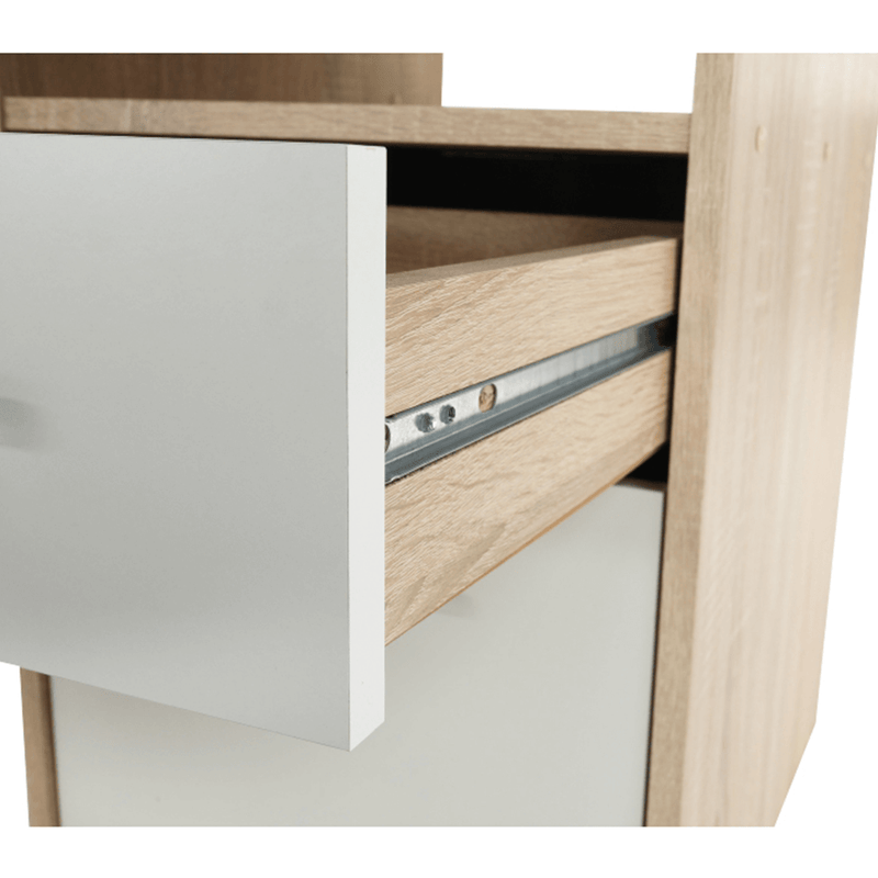 Sarok számítógépasztal, sonoma tölgyfa/fehér, MAURUS NEW MA11