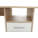 Sarok számítógépasztal, sonoma tölgyfa/fehér, MAURUS NEW MA11