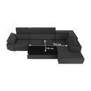 Ülőgarnitúra, sötétszürke, szövet Stark, jobbos, MAVIS