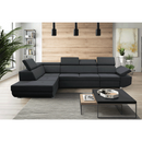 Ülőgarnitúra, sötétszürke, szövet Stark, balos, MAVIS