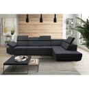 Ülőgarnitúra, sötétszürke, szövet Stark, jobbos, MAVIS