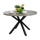 Étkezőasztal, beton/fekete, átmérő 120 cm, MEDOR
