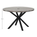 Étkezőasztal, beton/fekete, átmérő 120 cm, MEDOR