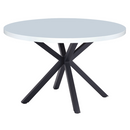 Étkezőasztal, fehér matt/fekete, átmérő 120 cm, MEDOR