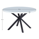 Étkezőasztal, fehér matt/fekete, átmérő 120 cm, MEDOR