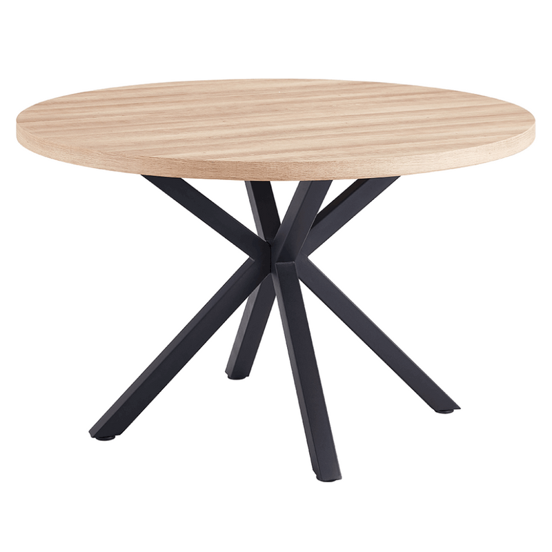 Étkezőasztal, sonoma tölgy/fekete, átmérő 120 cm, MEDOR