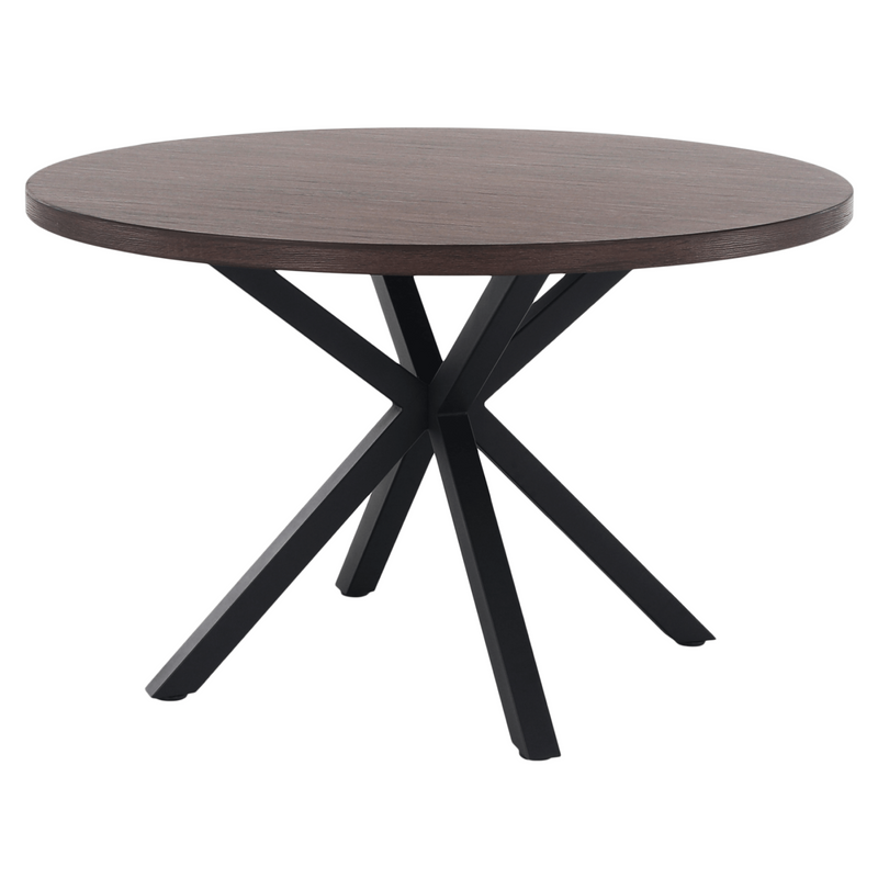 Étkezőasztal, sötét tölgy/fekete, átmérő 120 cm, MEDOR