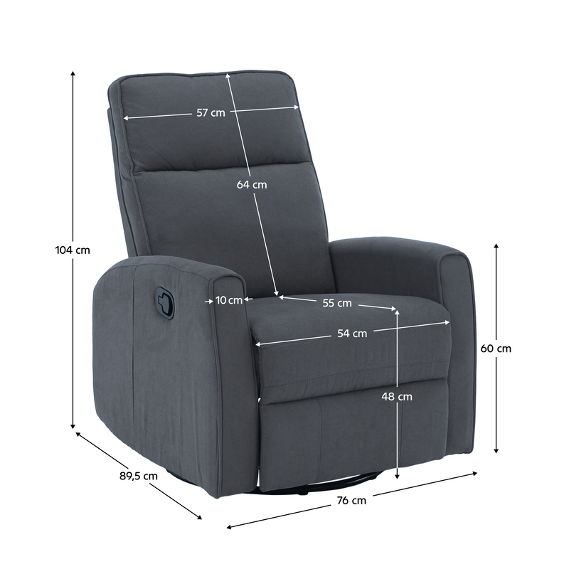 Relax forgószék fotel, szürke, MEKENZI