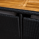 Kerti rattan szett, akácfa, fekete/krémszínű/természetes, MELFORD