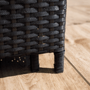 Kerti rattan szett, akácfa, fekete/krémszínű/természetes, MELFORD