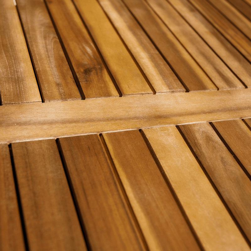 Kerti rattan szett, akácfa, fekete/krémszínű/természetes, MELFORD