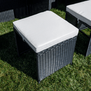 Kerti rattan szett, akácfa, fekete/krémszínű/természetes, MELFORD