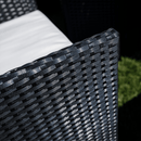 Kerti rattan szett, akácfa, fekete/krémszínű/természetes, MELFORD