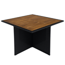 Kerti rattan szett, akácfa, fekete/krémszínű/természetes, MELFORD