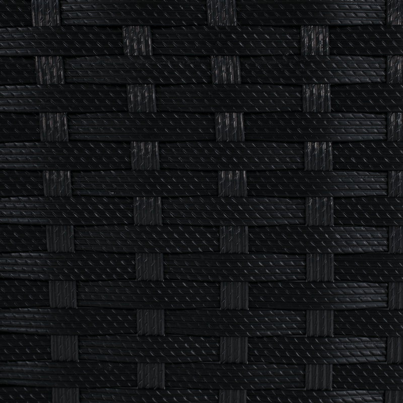 Kerti rattan szett, akácfa, fekete/krémszínű/természetes, MELFORD