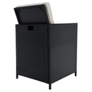 Kerti rattan szett, akácfa, fekete/krémszínű/természetes, MELFORD