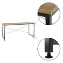 Íróasztal tölgy/fekete, 150x60 cm, MELLORA