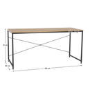Íróasztal tölgy/fekete, 150x60 cm, MELLORA