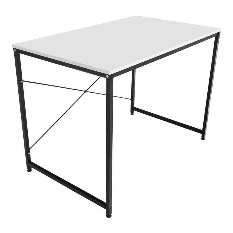 Íróasztal, fehér/fekete, 120x60 cm, MELLORA