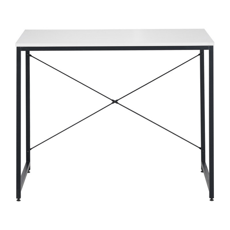 Íróasztal, fehér/fekete, 90x60 cm, MELLORA