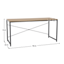 Íróasztal tölgy/fekete, 150x60 cm, MELLORA