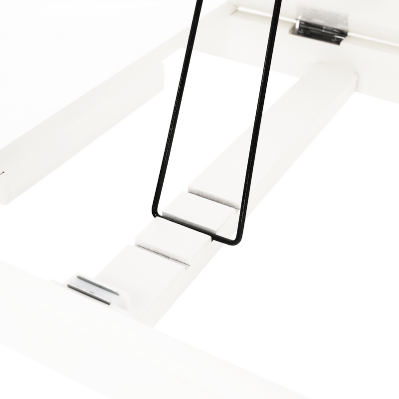 Notebook asztal/táblagép tartó, fehér/természetes bambusz, MELTEN