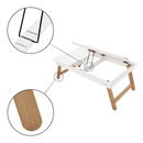 Notebook asztal/táblagép tartó, fehér/természetes bambusz, MELTEN