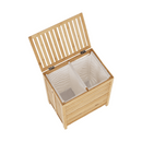 Szennyeskosár, natúr bambusz/fehér, MENORK