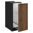 Alsó szekrény kihúzható kosárral, okapi dió/fekete, MENZO 30 D CARGO BB