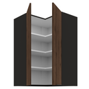 Felső sarokszekrény okapi dió/fekete, MENZO 60x60 GN-90 2F