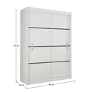 Szekrény tolóajtóval, fehér/fekete, MERINA 150