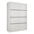 Szekrény tolóajtóval, fehér/fekete, MERINA 150