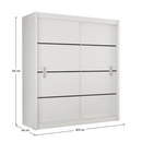 Szekrény tolóajtóval, fehér/fekete, MERINA 203