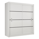 Szekrény tolóajtóval, fehér/fekete, MERINA 203