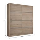 Sekrény tolóajtóval, tölgy sonoma/szürke, MERINA 203