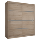 Sekrény tolóajtóval, tölgy sonoma/szürke, MERINA 203