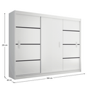 Szekrény tolóajtóval, fehér/fekete, MERINA 250