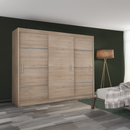 Szekrény tolóajtóval, tölgy sonoma/szürke, MERINA 250