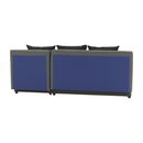 Sarokülőgarnitúra, J allású,  ágyfunkcióval, szövet szürke/ párnák fekete, MEXX