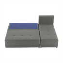 Sarokülőgarnitúra, J allású,  ágyfunkcióval, szövet szürke/ párnák fekete, MEXX