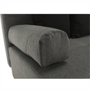 Sarokülőgarnitúra, J allású,  ágyfunkcióval, szövet szürke/ párnák fekete, MEXX