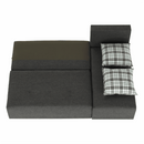 Sarokgarnitúra készlet, szürke melír / mintázott, jobb, MEXX