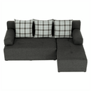 Sarokgarnitúra készlet, szürke melír / mintázott, jobb, MEXX